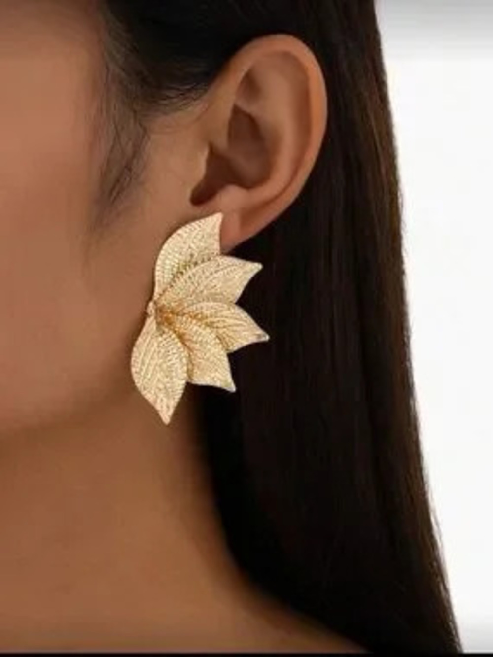 Luxe Gold Leaf Cluster Earrings